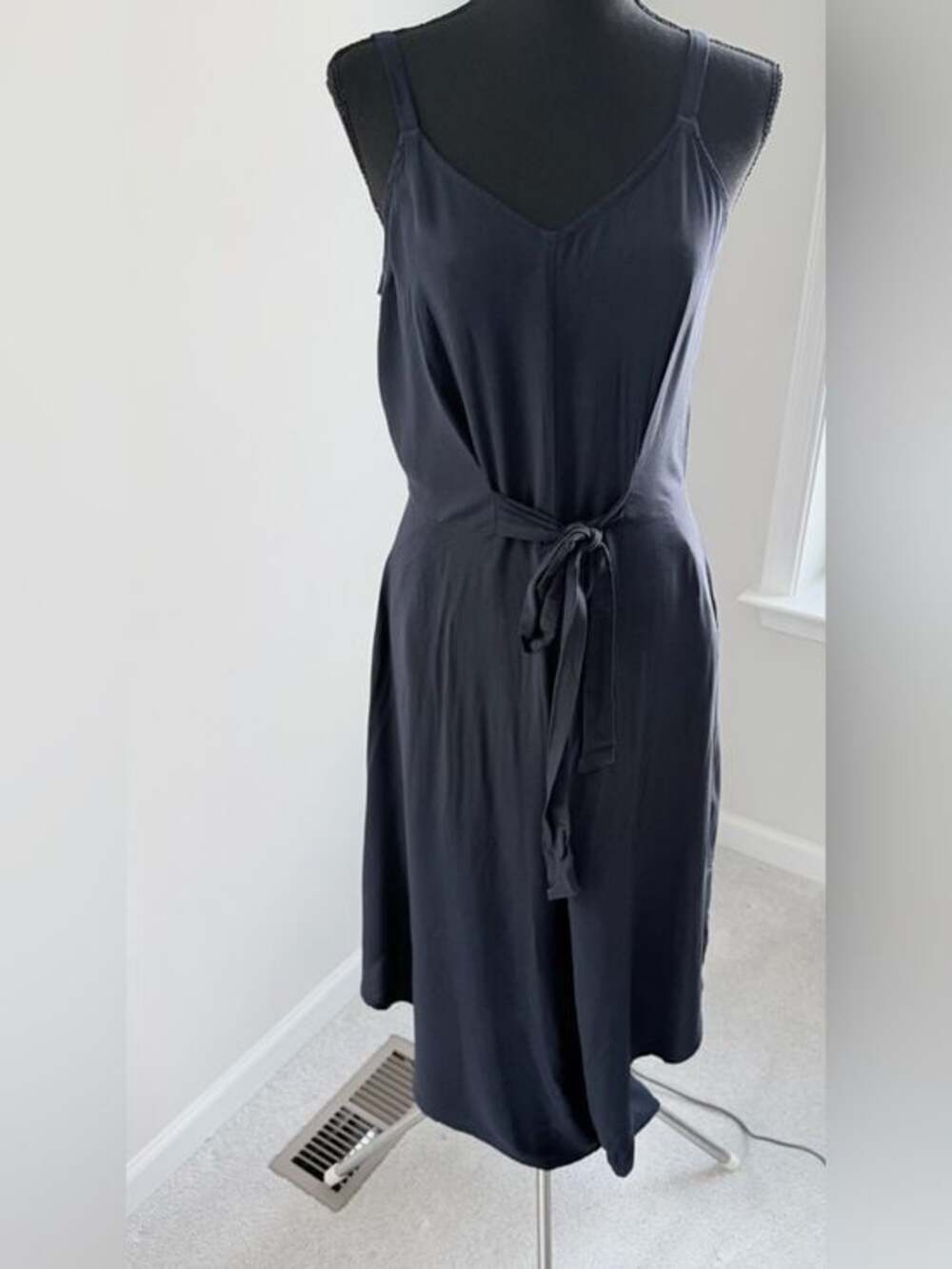 Express Navy Blue Wide Leg Jumpsuit Tie Waist Sleeveless Size S